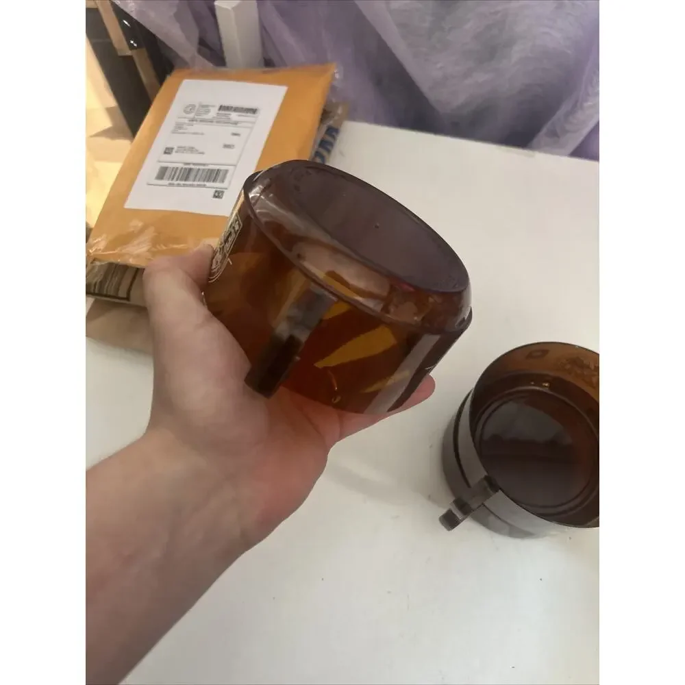 Vintage Amber Anheuser Busch Eagle Snack Cup Soup Bowl Brown w Handles
